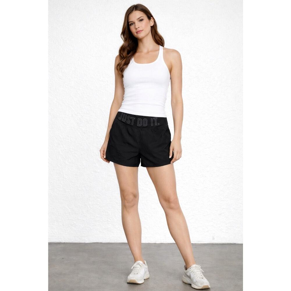 Nike Women’s Black Athletic Running Shorts Size S “Just Do It” Elastic Waist